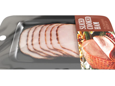 Prosciutto affettato con confezione 02 Modello 3D