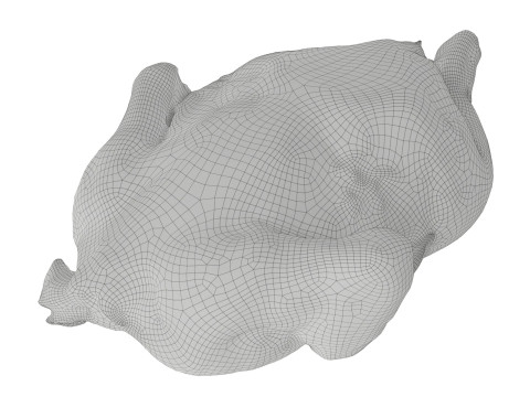 Smoked chicken whole 3D 模型