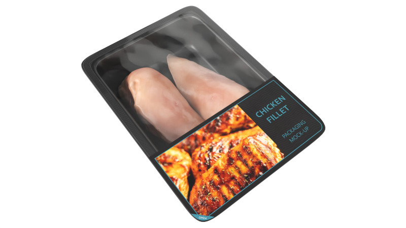 Chicken fillet raw in packaging 3D Model .c4d .max .obj .3ds .fbx .stl .blend