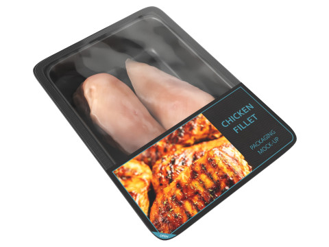 Chicken fillet raw in packaging 3D Модель