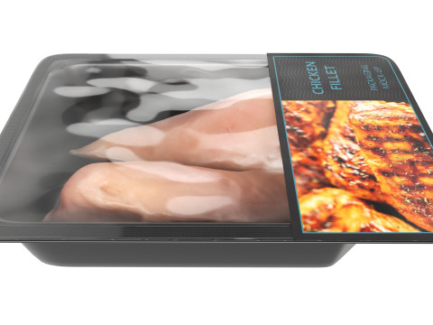 Chicken fillet raw in packaging 3D Model