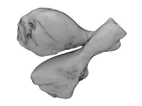 Chicken leg drumstick raw 3D Model