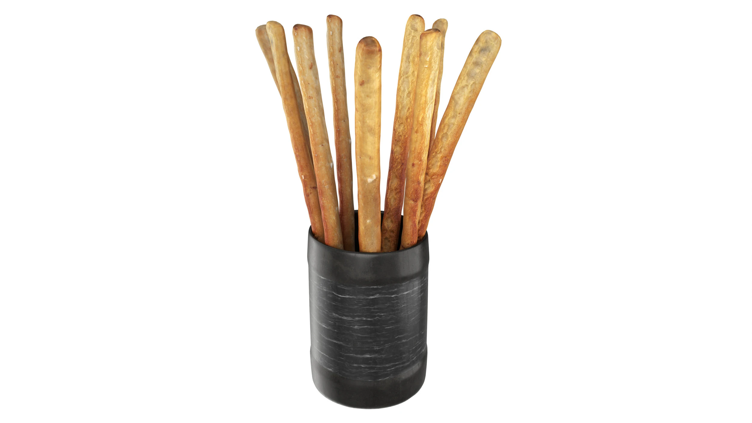 Crispy bread sticks in cup 3D Model .c4d .max .obj .3ds .fbx .stl .blend 