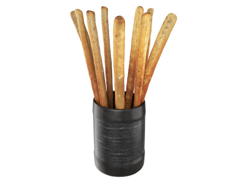 Crispy bread sticks in cup 3D Модель