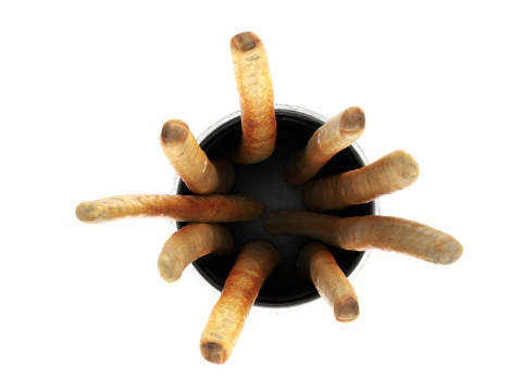 Crispy bread sticks in cup 3D Model