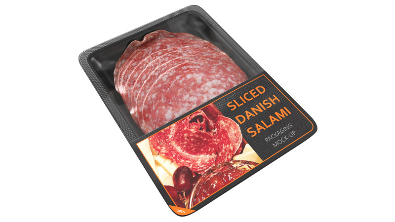 Danish Salami sliced in packaging 3D Модель .c4d .max .obj .3ds .fbx .stl .blend