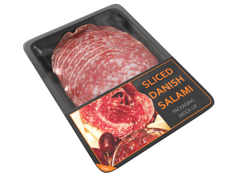 Danish Salami sliced in packaging 3D Модель