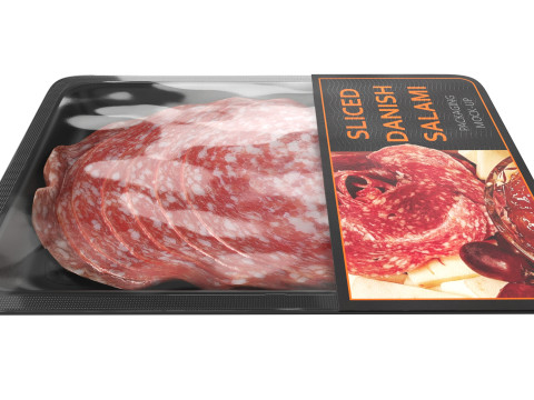 Danish Salami sliced in packaging 3D Модель