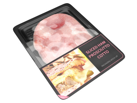 Ham Prosciutto Cotto sliced in packaging 3D Модель
