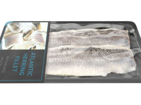 Herring fillet in packaging 3D Model