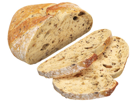 Loaf of artisanal white bread cutted Model 3D