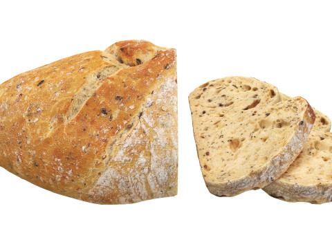 Loaf of artisanal white bread cutted Modèle 3D