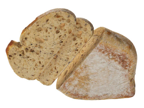 Loaf of artisanal white bread cutted 3D Model