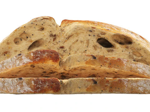 Loaf of artisanal white bread cutted 3D Model