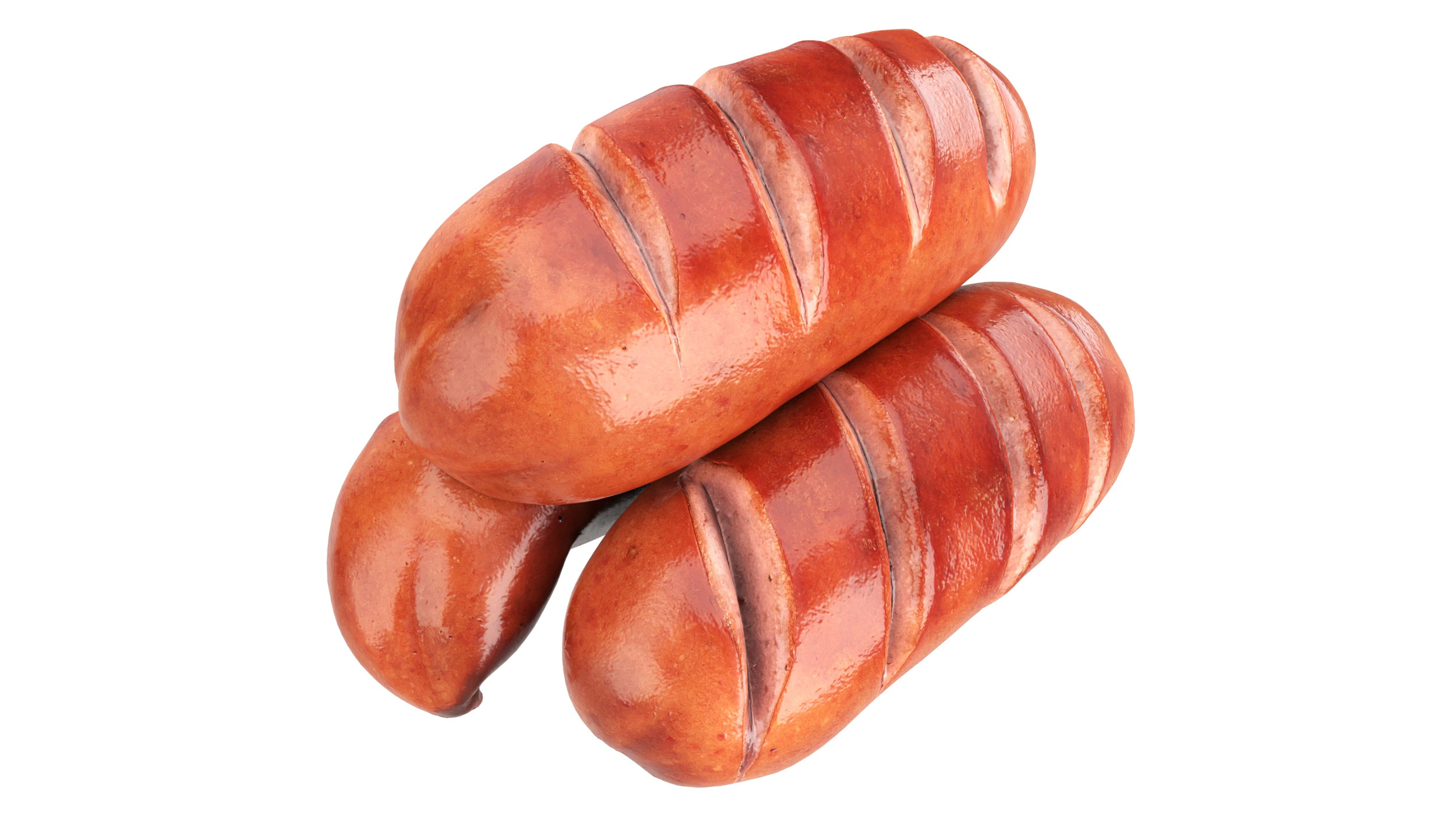 Pork smoked sausage grilled 3D Model .c4d .max .obj .3ds .fbx .stl .blend