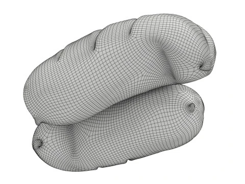 Pork smoked sausage grilled 3D Model