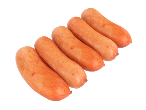 Pork smoked sausages in packaging 3D Model