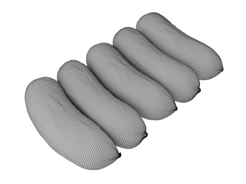 Pork smoked sausages in packaging 3D Model