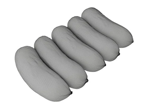 Pork smoked sausages in packaging 3D Model