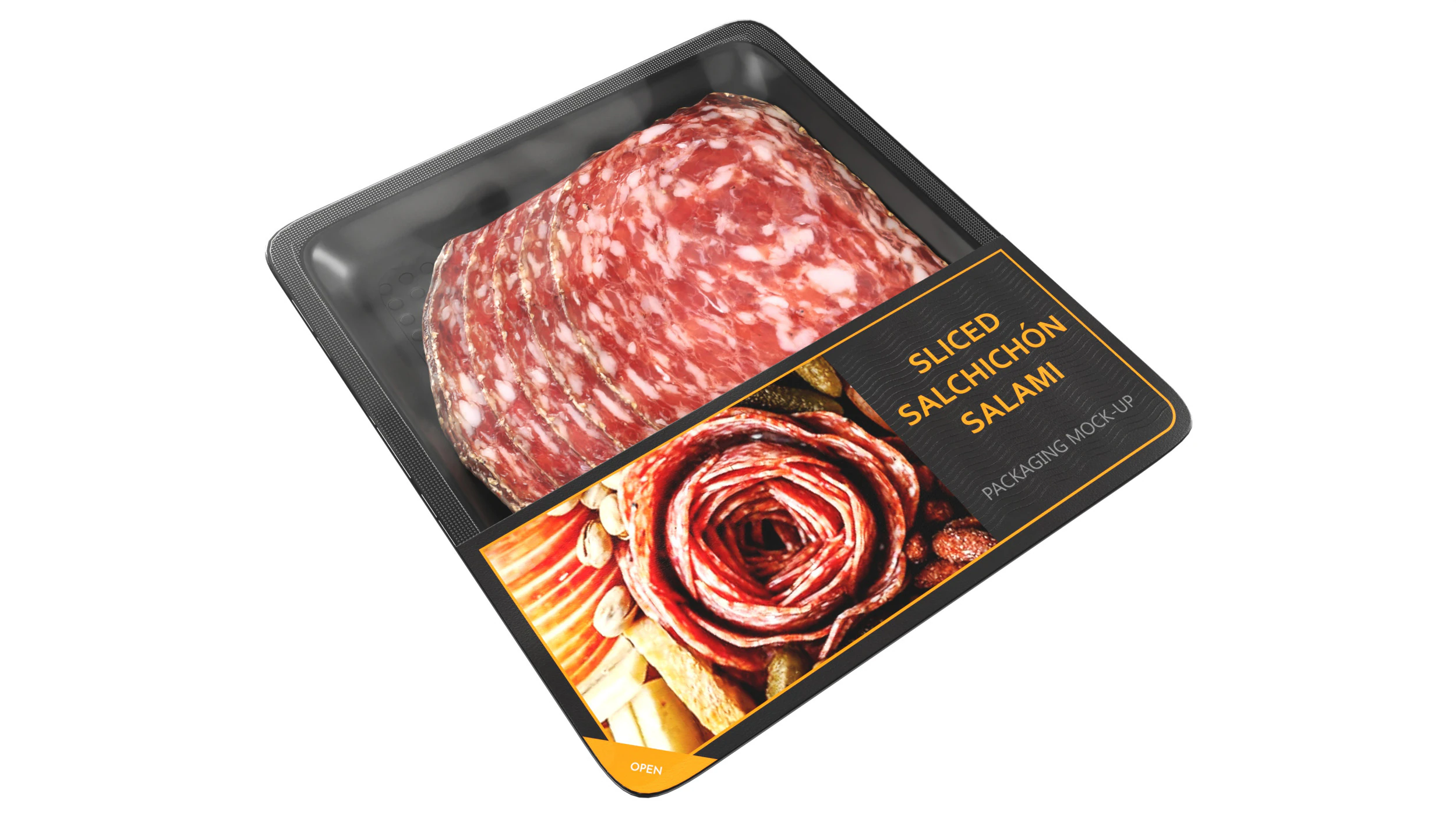 Salami Salchichon sliced in packaging 3D Model .c4d .max .obj .3ds .fbx .stl .blend 