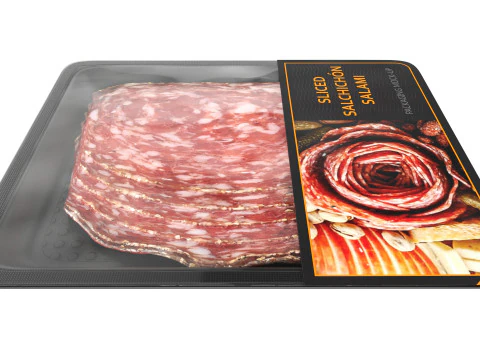 Salami Salchichon sliced in packaging 3D Model