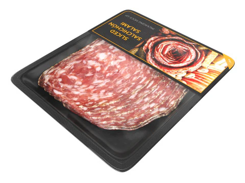 Salami Salchichon sliced in packaging 3D Model