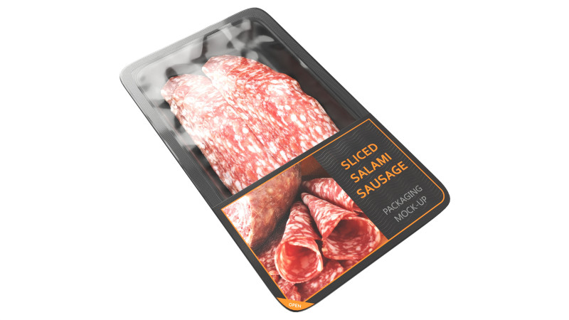 Salami sausage sliced in packaging Modello 3D .c4d .max .obj .3ds .fbx .stl .blend 