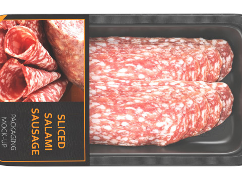 Salami sausage sliced in packaging Modello 3D