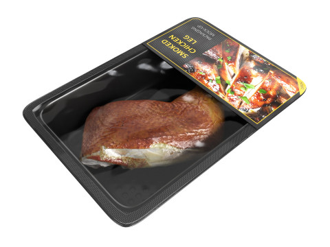 Smoked chicken leg in packaging 3D 模型