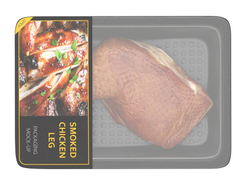 Smoked chicken leg in packaging 3D Model