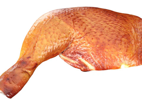 Smoked chicken leg in packaging 3D Model