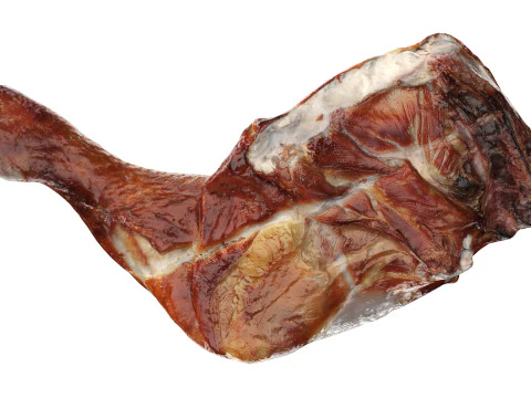 Smoked chicken leg in packaging 3D Model