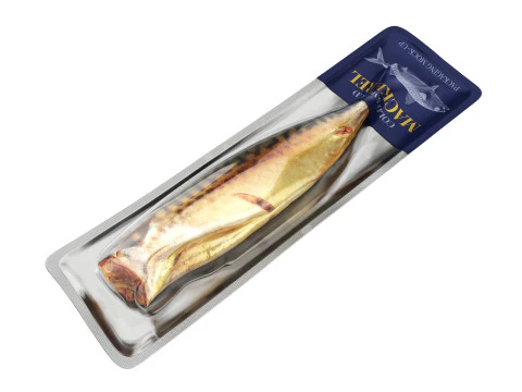 Gerookte makreel in verpakking 3D Model