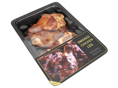 Smoked small chicken leg in packaging 01 Model 3D