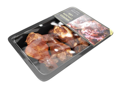 Smoked small chicken leg in packaging 01 Modello 3D
