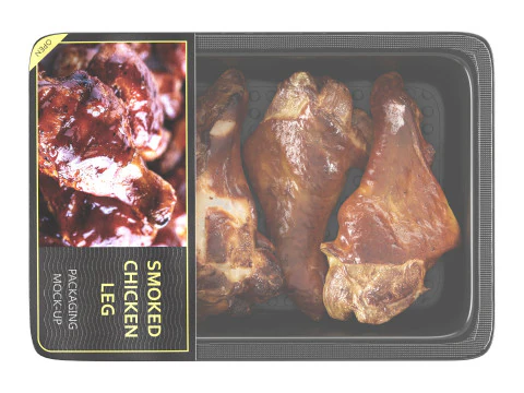 Smoked small chicken leg in packaging 01 3D Model