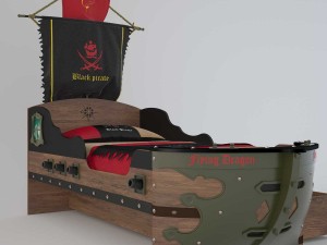 black pirate - kids bed Modello 3D