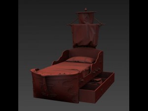 black pirate - kids bed Modello 3D