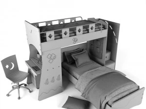 tonyx-bunkbed for kids 3D Model
