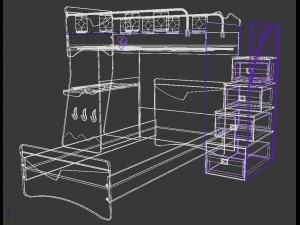 tonyx-bunkbed for kids 3D 模型