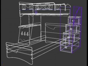tonyx-bunkbed for kids 3D Model