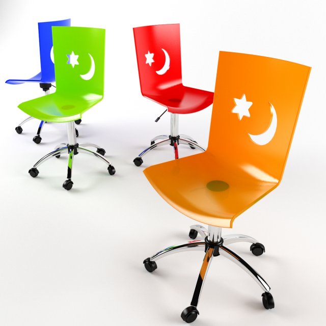 moon star chair 3D Model .c4d .max .obj .3ds .fbx .stl .blend 