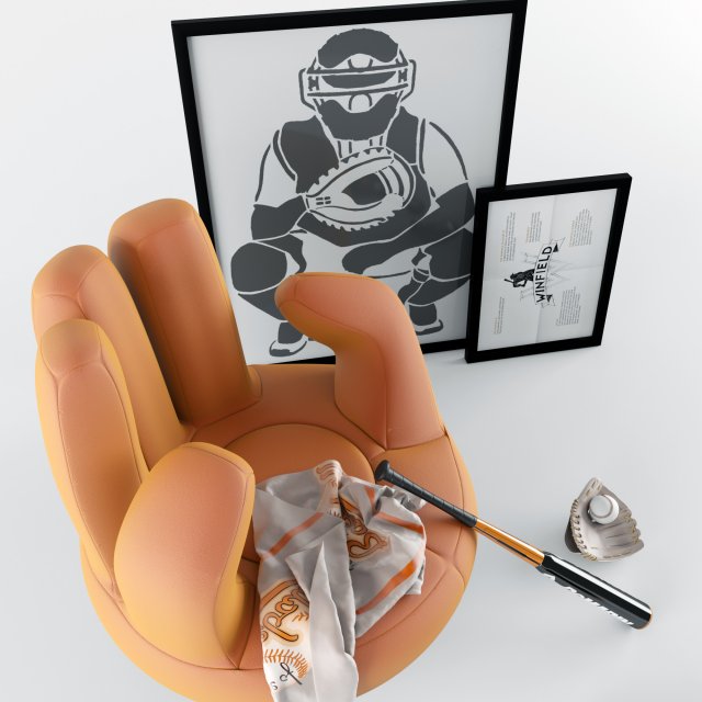 baseballhandysofa 3Dモデル .c4d .max .obj .3ds .fbx .stl .blend 