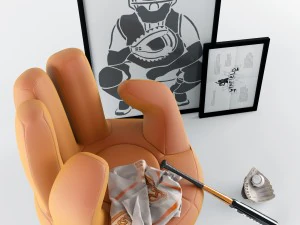 बेसबॉलहैंडीसोफा 3D मॉडल