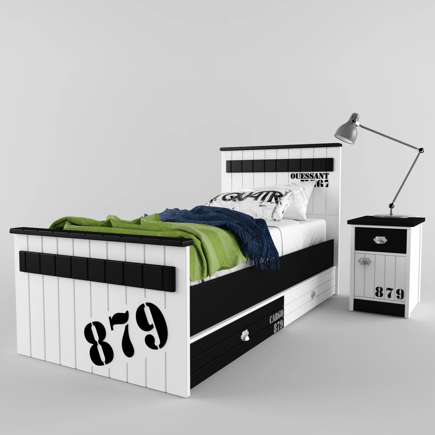 879bednight stand 3D Model .c4d .max .obj .3ds .fbx .stl .blend 