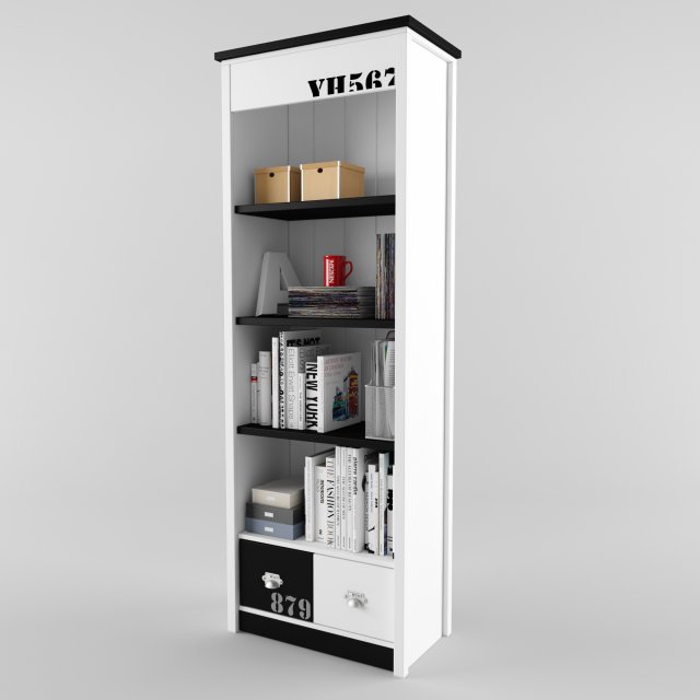 879-bookcase 3D 모델 .c4d .max .obj .3ds .fbx .stl .blend 