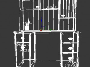 879-desk and bookcase 3D Модель