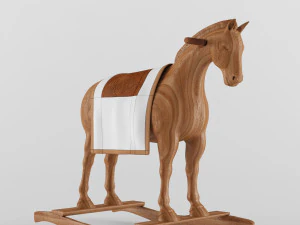 wooden toys rocking horse 3D Model