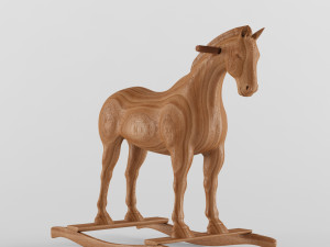 wooden toys rocking horse 3D Model