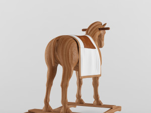 wooden toys rocking horse 3D Model